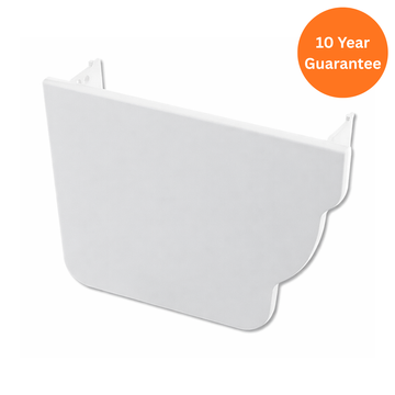 White Ogee Gutter Internal Stop End Left Hand uPVC End Cap