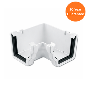 90 Degree Internal Ogee Gutter Angle White uPVC Corner Connector
