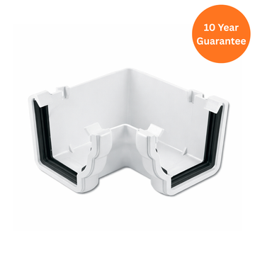 90 Degree Internal Ogee Gutter Angle White uPVC Corner Connector