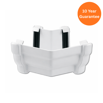 135 Degree External Ogee Gutter Angle White uPVC Corner Joint