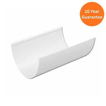 4m Hi-Cap White uPVC Gutter Length for High Capacity Rainwater Systems