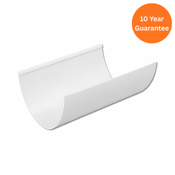 4m Hi-Cap White uPVC Gutter Length for High Capacity Rainwater Systems