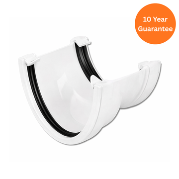 Hi-Cap to Half Round White Gutter Adaptor Connector for uPVC Guttering Systems
