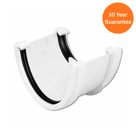 Hi-Cap White uPVC Gutter Union Bracket Connector for Guttering Systems