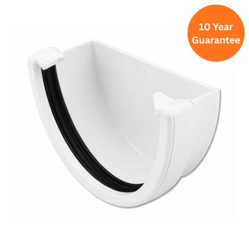 Hi-Cap White External Gutter Stop End for uPVC Guttering Systems