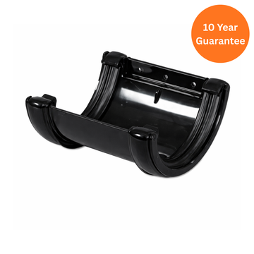 Black Half Round Gutter Union Bracket uPVC Connector Joint