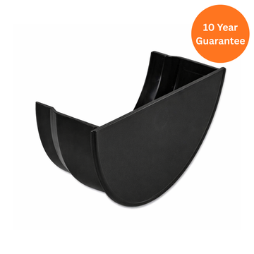 Black Half Round Gutter Stop End Internal uPVC End Cap
