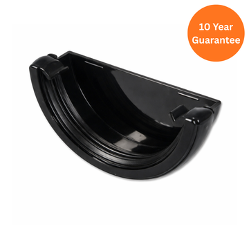 Black Half Round Gutter Stop End External uPVC End Cap