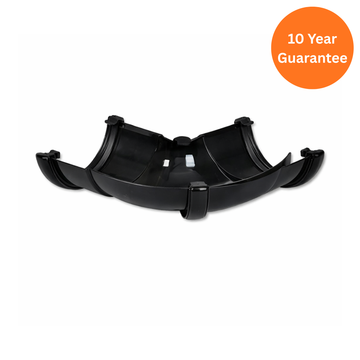 Black Adjustable Half Round Gutter Angle 50-156 Degree uPVC Connector
