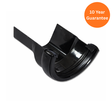 Half-Round/Cast Iron Ogee LH Gutter Adptr (Black)