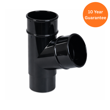 Black Round Downpipe Branch 67.5 Degree uPVC Drainage Connector