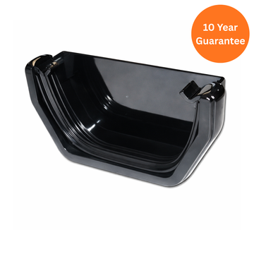 Black Square Gutter External Stop End uPVC Gutter End Cap