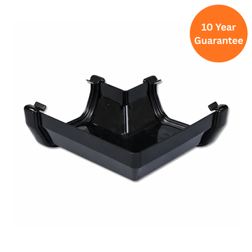 Black 90 Degree Square Gutter Angle uPVC Corner Joint