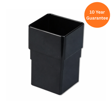 Black Square Downpipe Socket Connector uPVC Rainwater Fitting