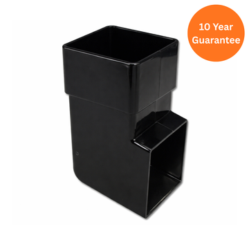 Black Square Downpipe Shoe uPVC Drainage Outlet Connector