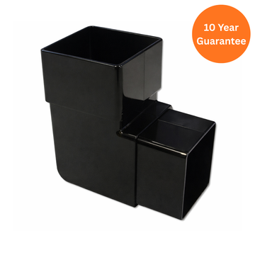 Black Square Downpipe Offset Bend 90 Degree uPVC Connector