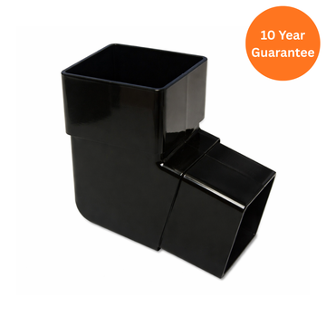 Black Square Downpipe Offset Bend 112.5 Degree uPVC Connector