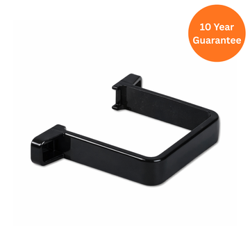 Black Square Downpipe Flush Clip uPVC Wall Fixing Bracket