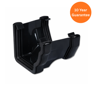 Black Ogee to Square Gutter Adaptor Right Hand uPVC Connector