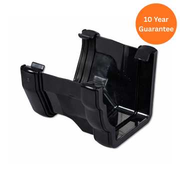Black Ogee to Square Gutter Adaptor Left Hand uPVC Connector