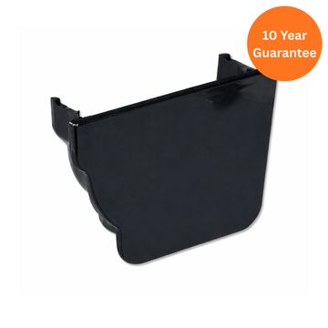 Black Ogee Gutter Stop End Internal Right Hand uPVC Gutter End Cap