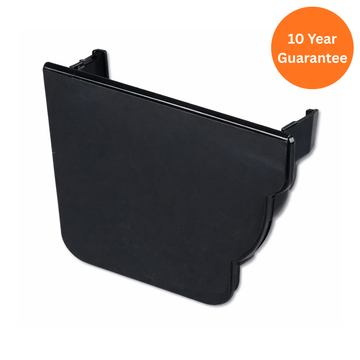 Black Ogee Gutter Stop End Internal Left Hand uPVC Gutter End Cap