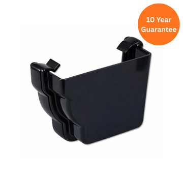 Black Ogee Gutter Stop End External Right Hand uPVC Gutter End Cap