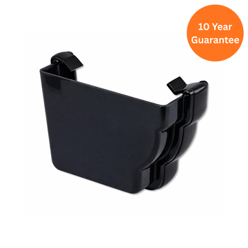 Black Ogee Gutter Stop End External Left Hand uPVC Gutter End Cap