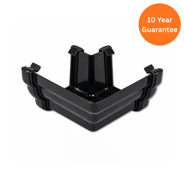 Black Ogee Gutter External Angle 90 Degree uPVC Corner Joint