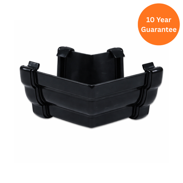 Black Ogee Gutter External Angle 135 Degree uPVC Corner Joint