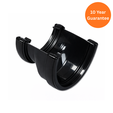 Black Hi-Cap to Half Round Gutter Adapter uPVC Connector