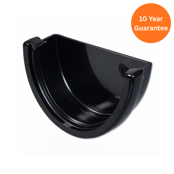 Black Hi-Cap Gutter External Stop End uPVC End Cap
