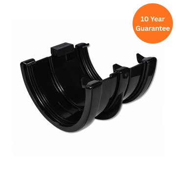 Black Hi-Cap Floating Gutter Union Bracket uPVC Connector