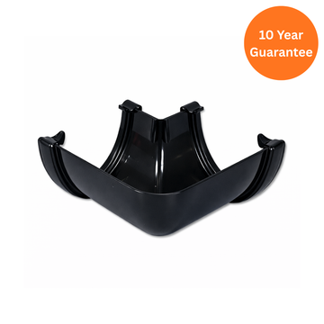 Black Hi-Cap 90 Degree Gutter Angle uPVC High Capacity Corner Fitting