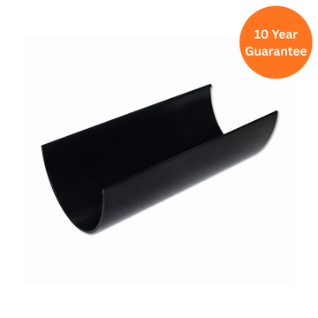 Black Xtraflo 4m Half Round Gutter uPVC High Capacity Rainwater Guttering