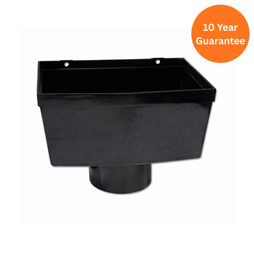 Black Xtraflo Gutter Hopper uPVC High Capacity Rainwater Hopper