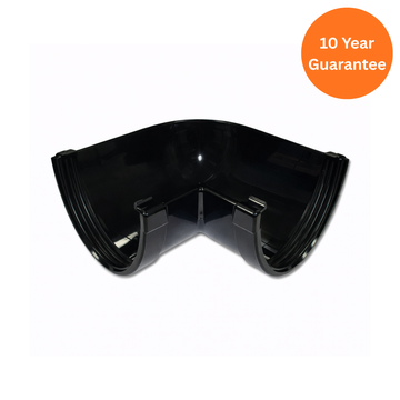 Black Xtraflo 90 Degree Gutter Angle uPVC High Capacity Gutter Fitting
