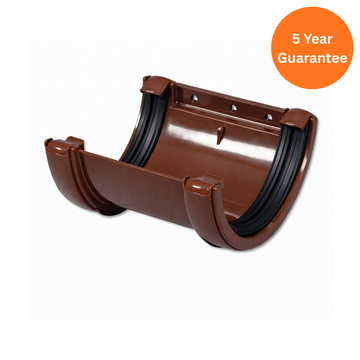 Brown Half Round Gutter Union Bracket uPVC Gutter Connector