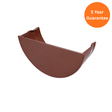 Brown Half Round Gutter Internal Stop End uPVC Gutter End Cap