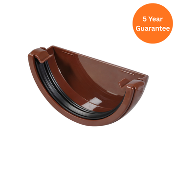 Brown Half Round Gutter External Stop End uPVC Gutter End Cap