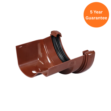 Brown Half Round to Cast Iron Ogee Left Hand Gutter Adaptor