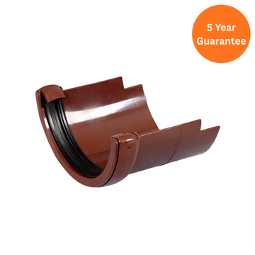 Brown Half Round to Cast Iron Gutter Adaptor uPVC Connector