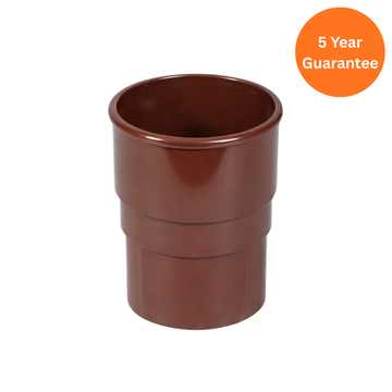 Brown Round Downpipe Socket uPVC Rainwater Pipe Connector