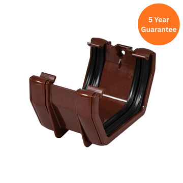 Brown Square Gutter Union Bracket uPVC Gutter Connector