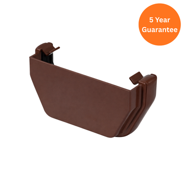 Brown Square Gutter External Stop End uPVC Gutter End Cap