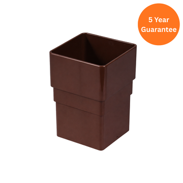 Brown Square Downpipe Socket Connector uPVC Rainwater Fitting