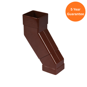 Brown Adjustable Square Downpipe Offset Bend uPVC Connector