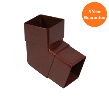Brown Square Downpipe Offset Bend 112.5 Degree uPVC Connector