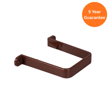 Brown Square Downpipe Clip uPVC Wall Bracket Fixing