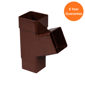 Brown Square Downpipe Branch 67.5 Degree uPVC Drainage Fitting